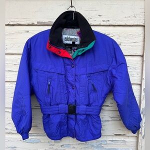 Vintage 80s 1980s Edelweiss Colorblock Ski Winter Snow Parka Jacket Coat S